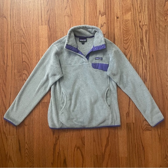 Patagonia Retool Snap-T Fleece Pullover in Gray and Purple size M - Picture 2 of 14